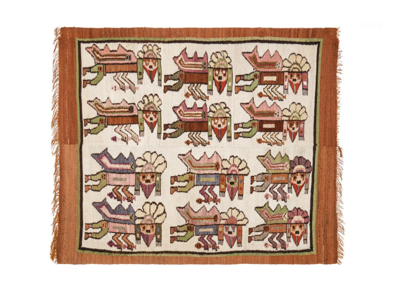 Vintage South American Kilim  4'7" x 3'9"