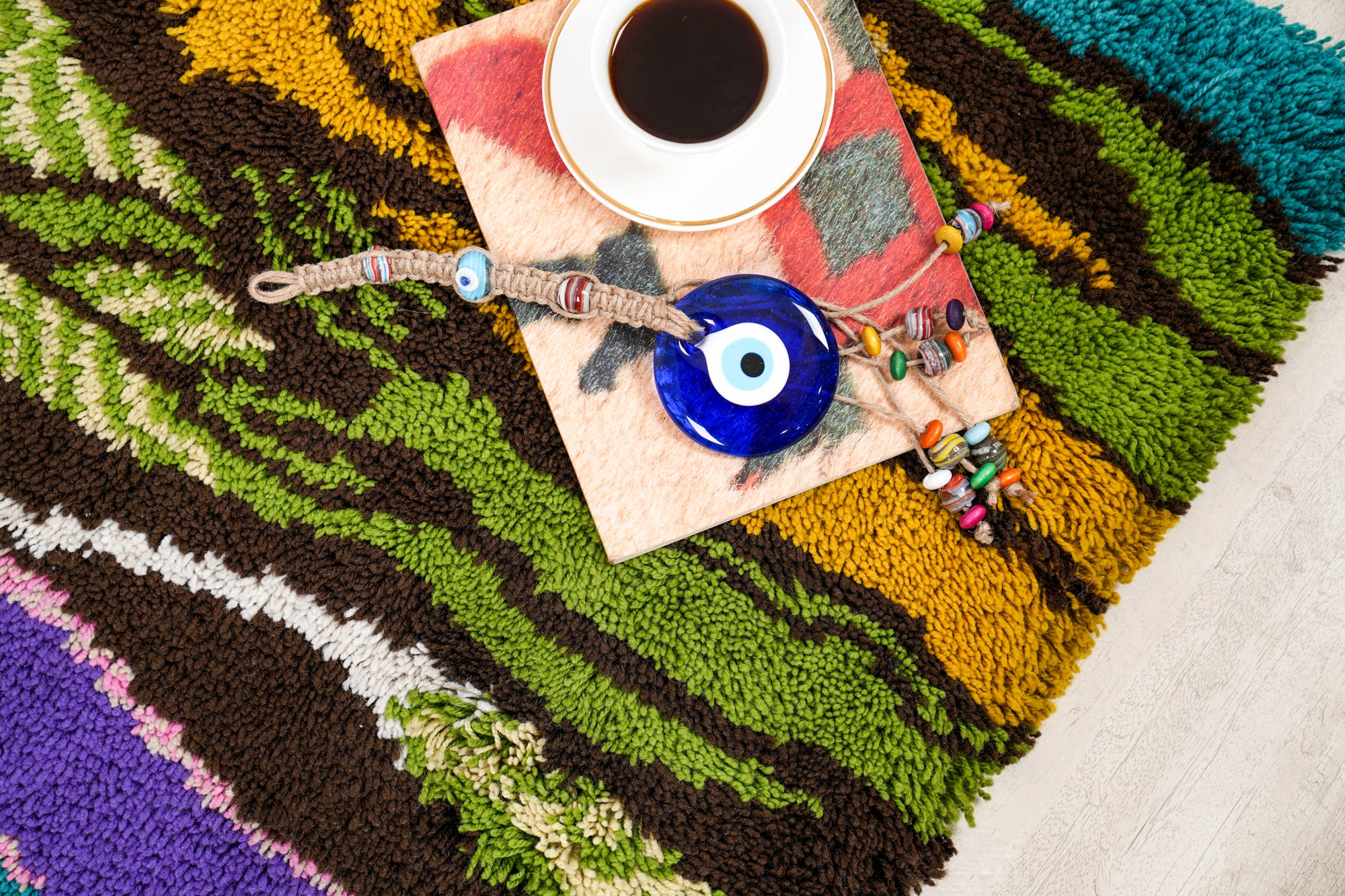 Vintage German Abstract Rug 3'4" x 2'8"