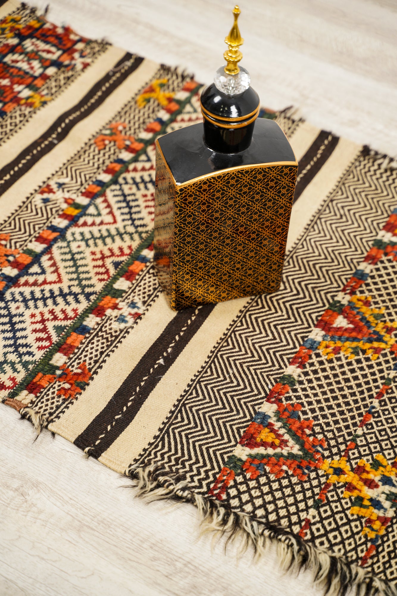 Antique Moroccan Tribal Kilim 4'2" x 3'2"