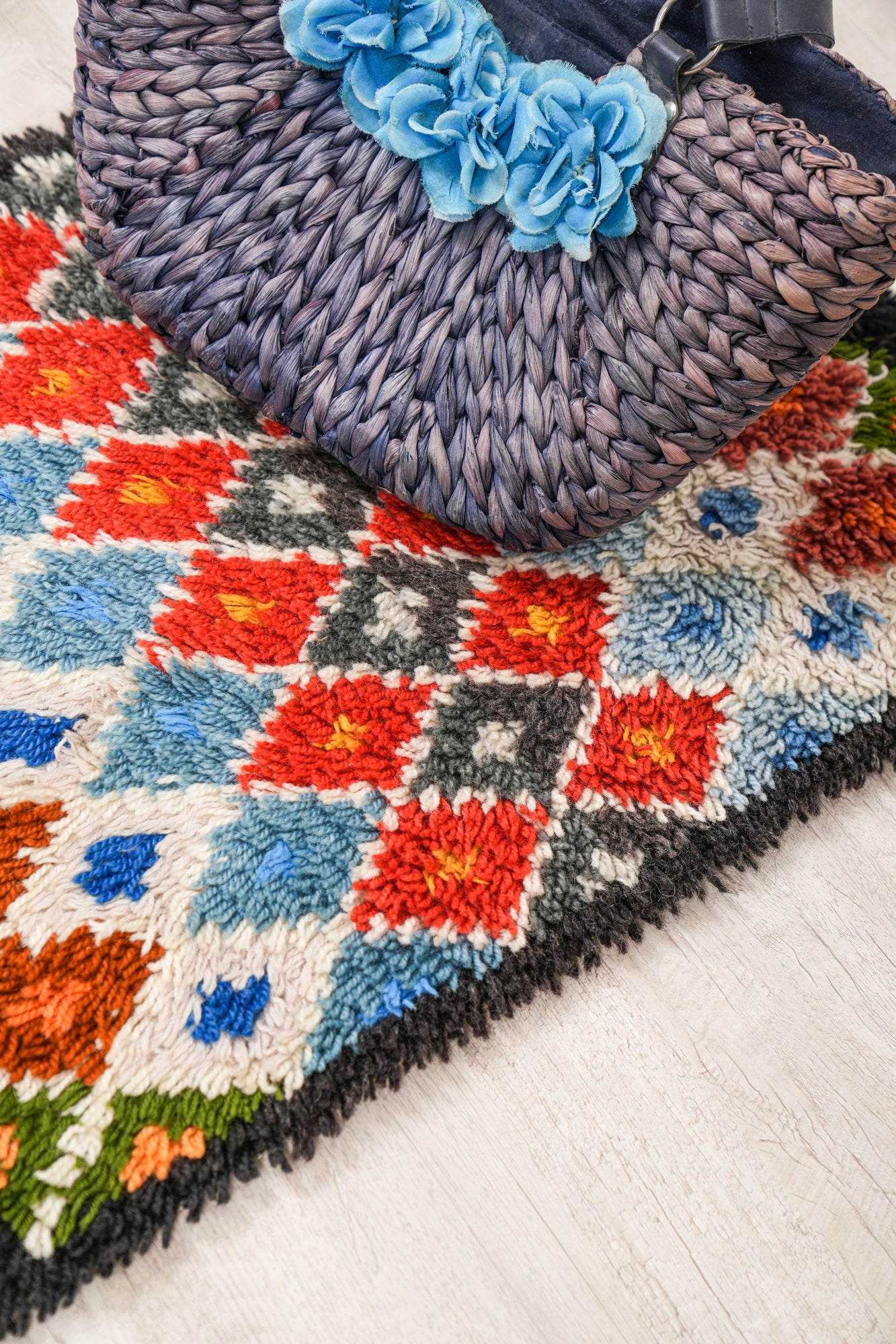 Vintage Scandinavian Rya Rug 2'4" x 1'9"