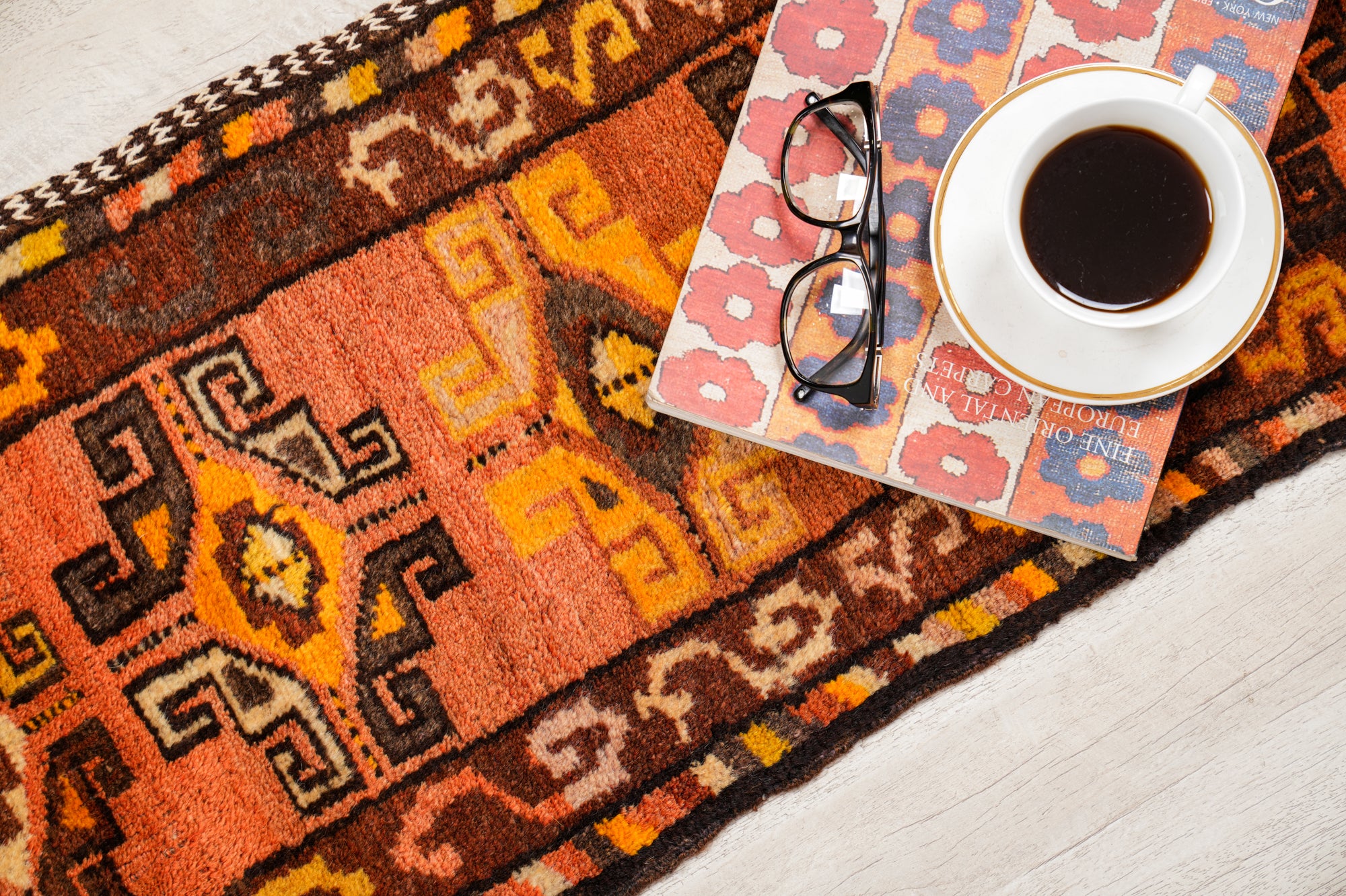 Vintage Turkish Tribal rug 3'2" x 1'3"