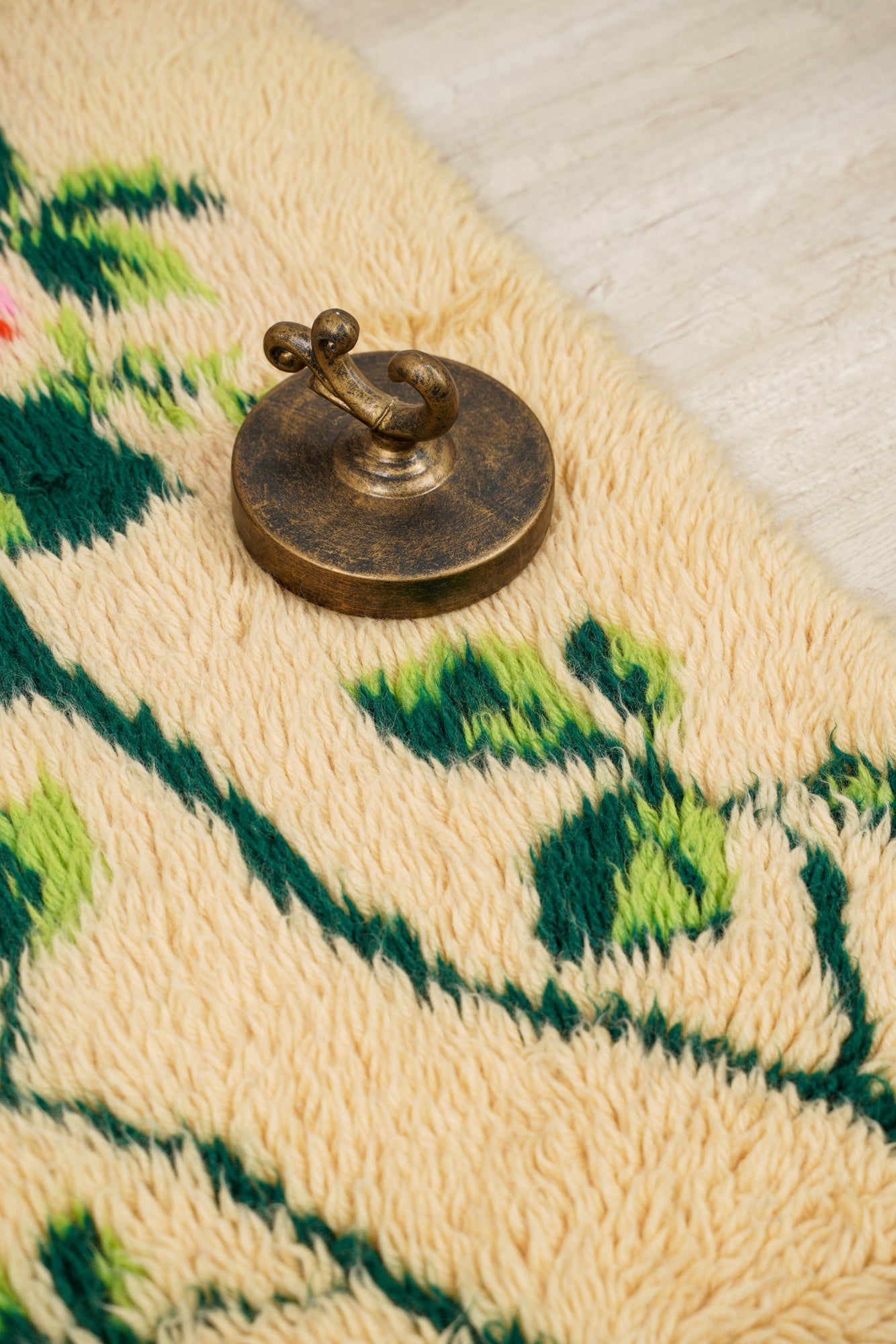 Vintage Turkish Angora Shaggy Rug 3' x 2'2"