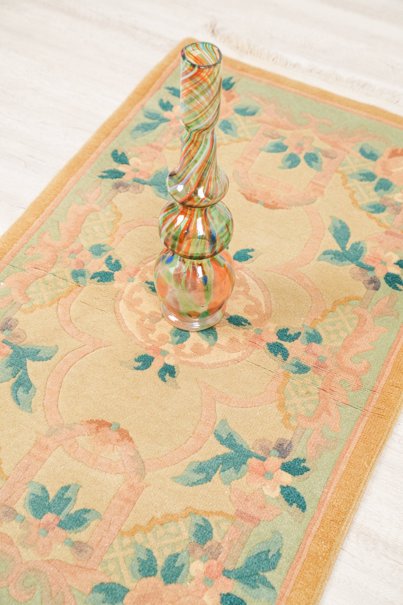 Vintage Oriental floral Rug 4' x 2'3"