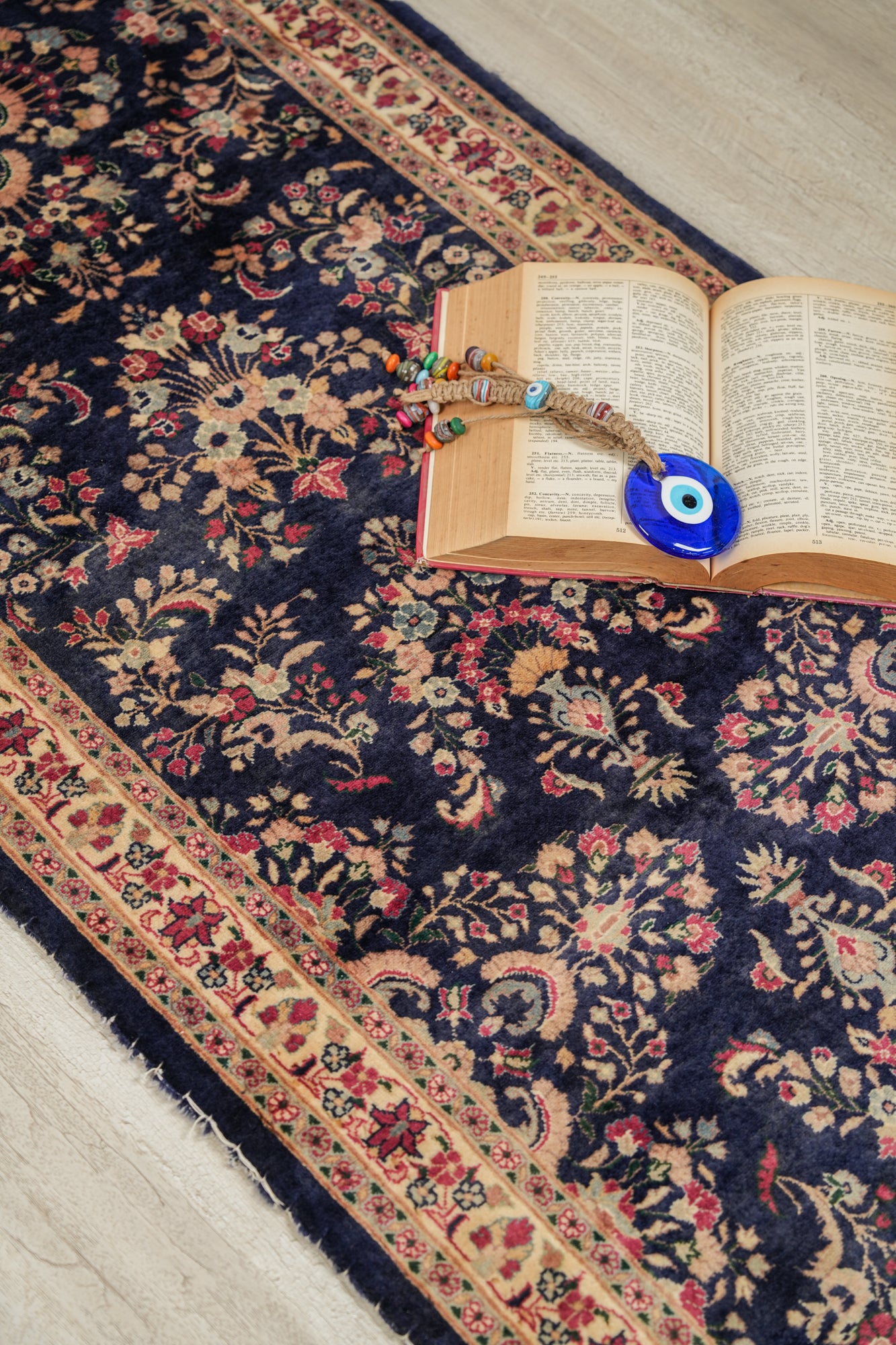 Vintage Pakistani Floral Hallway Rug 23' x 2'6"