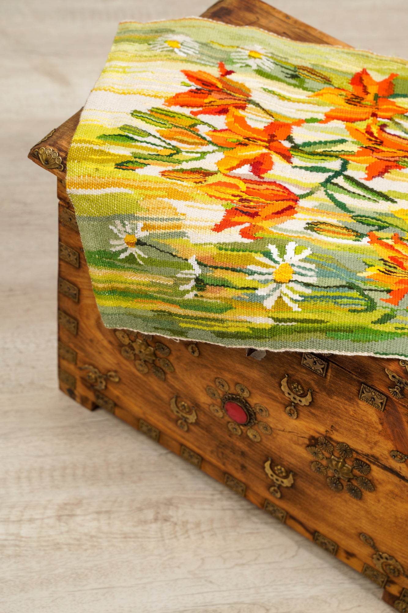 Vintage Swedish Tapestry 1'8" X 1'1"