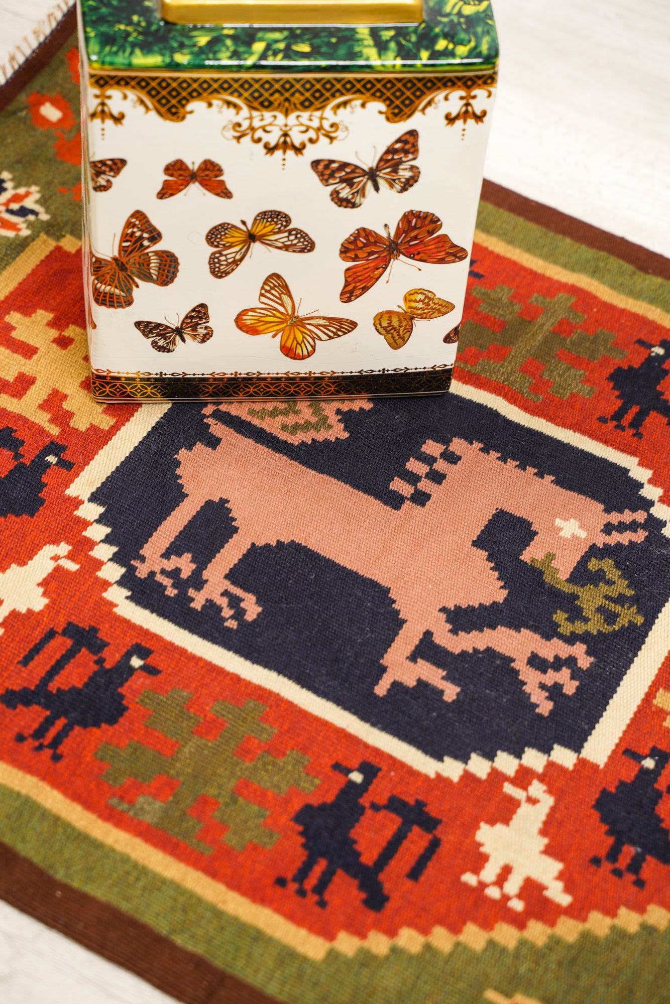 Vintage Swedish Rollakan Tapestry 2'4" x 1'9" (backahast)