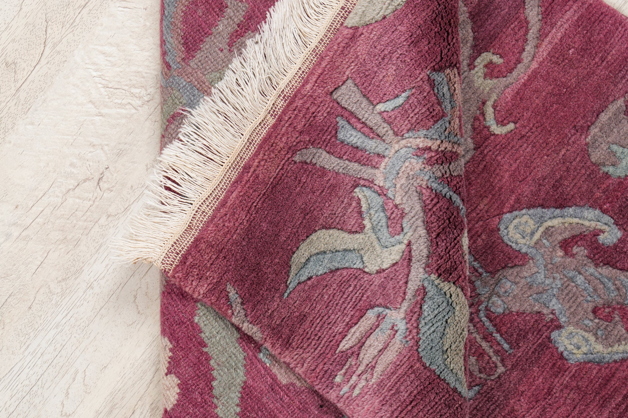 Vintage Tibetan floral rug 3'2" x 2'1"