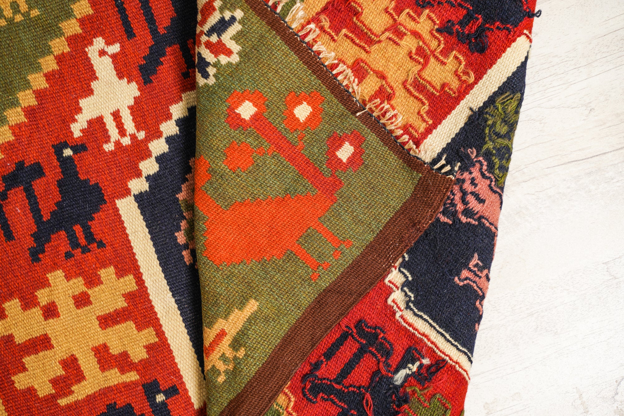 Vintage Swedish Rollakan Tapestry 2'4" x 1'9" (backahast)
