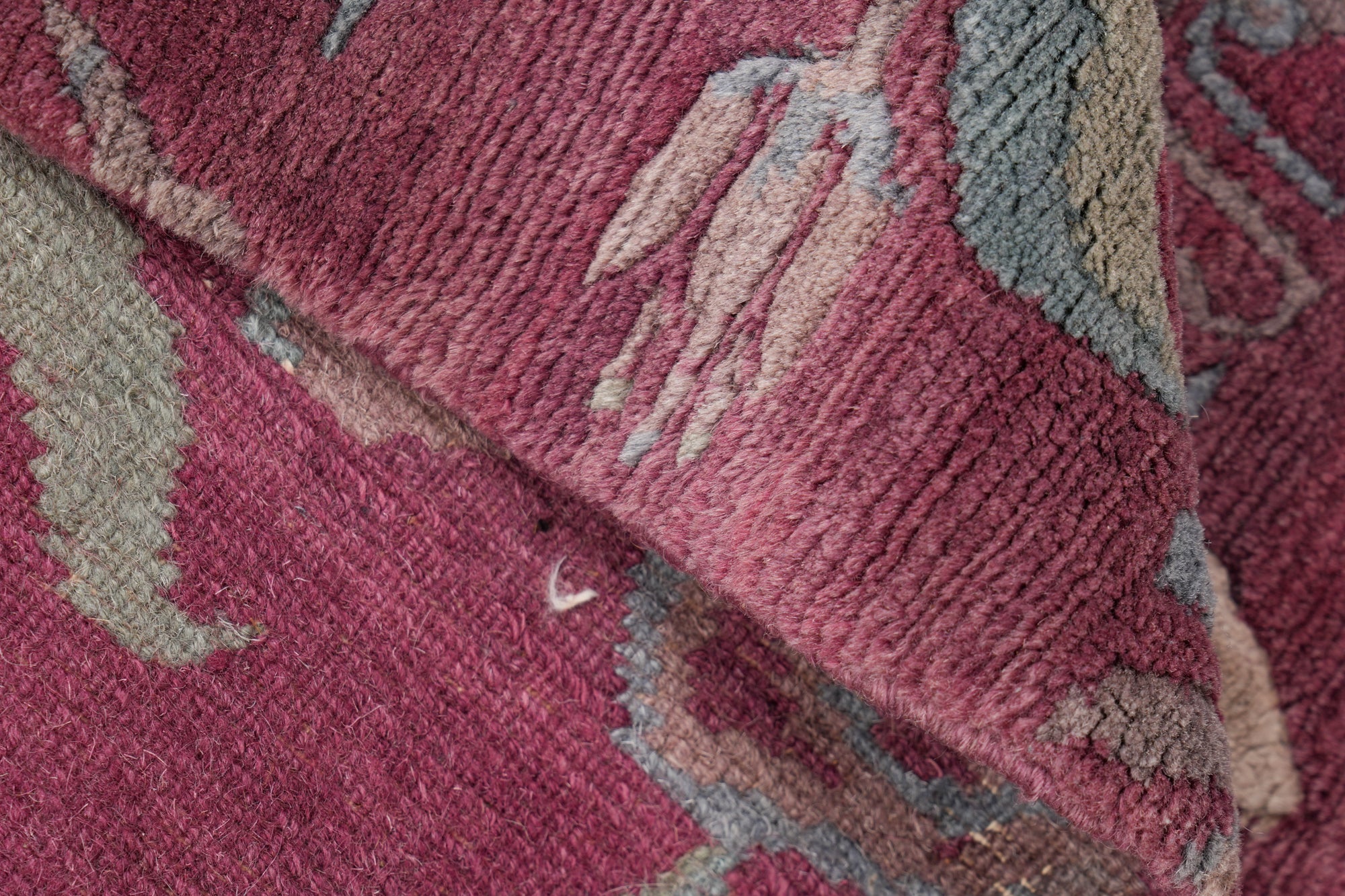 Vintage Tibetan floral rug 3'2" x 2'1"