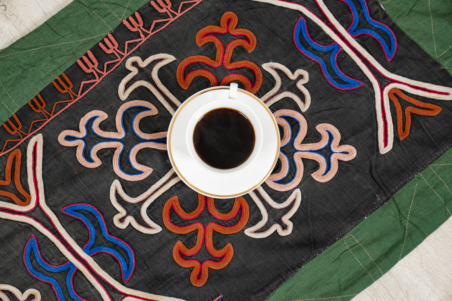 Antique Uzbek Lakai Silk Textile 3'7" x 1'8"