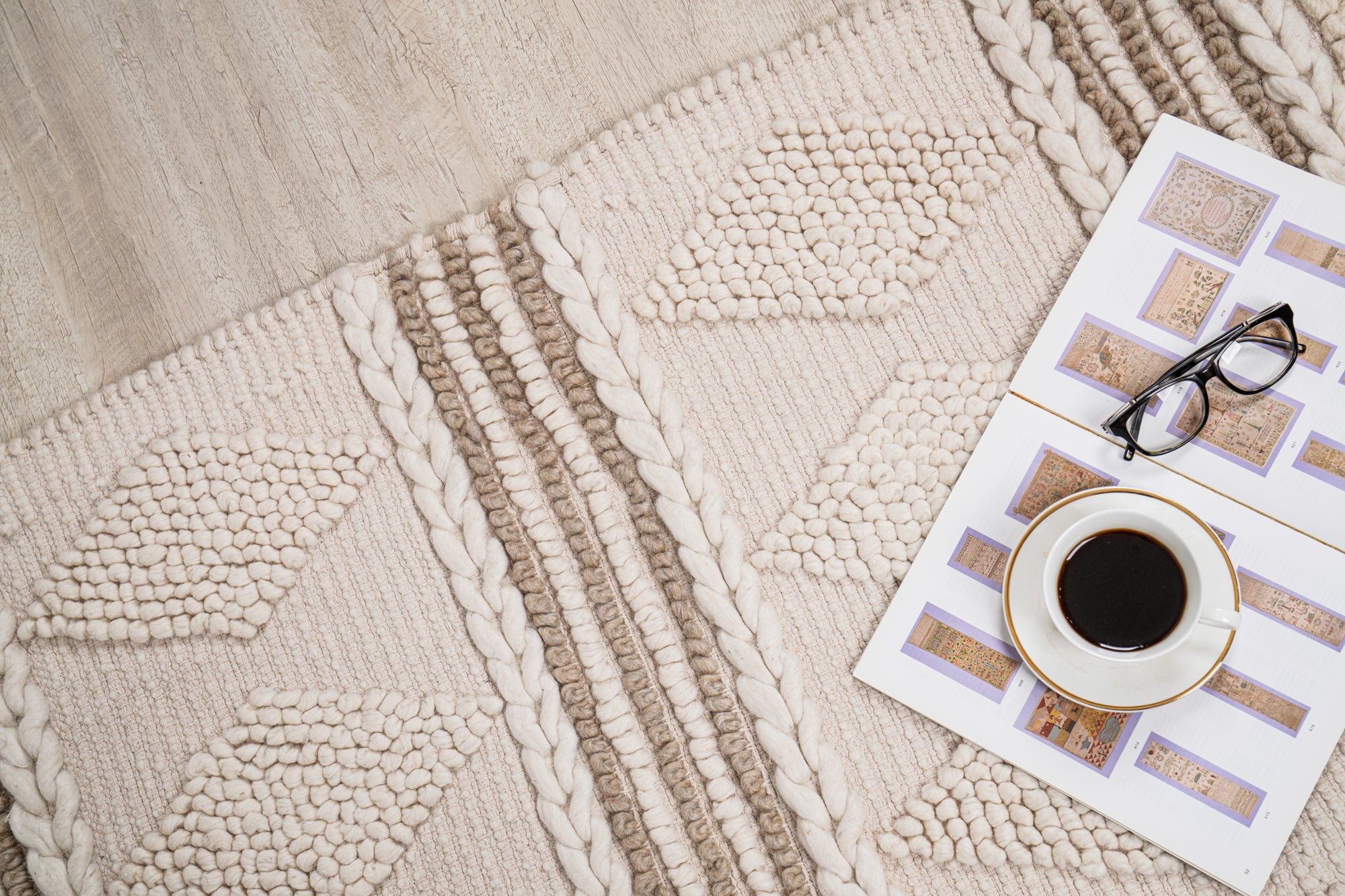 Vintage Scandinavian Braided Rug 3'8" x 2'