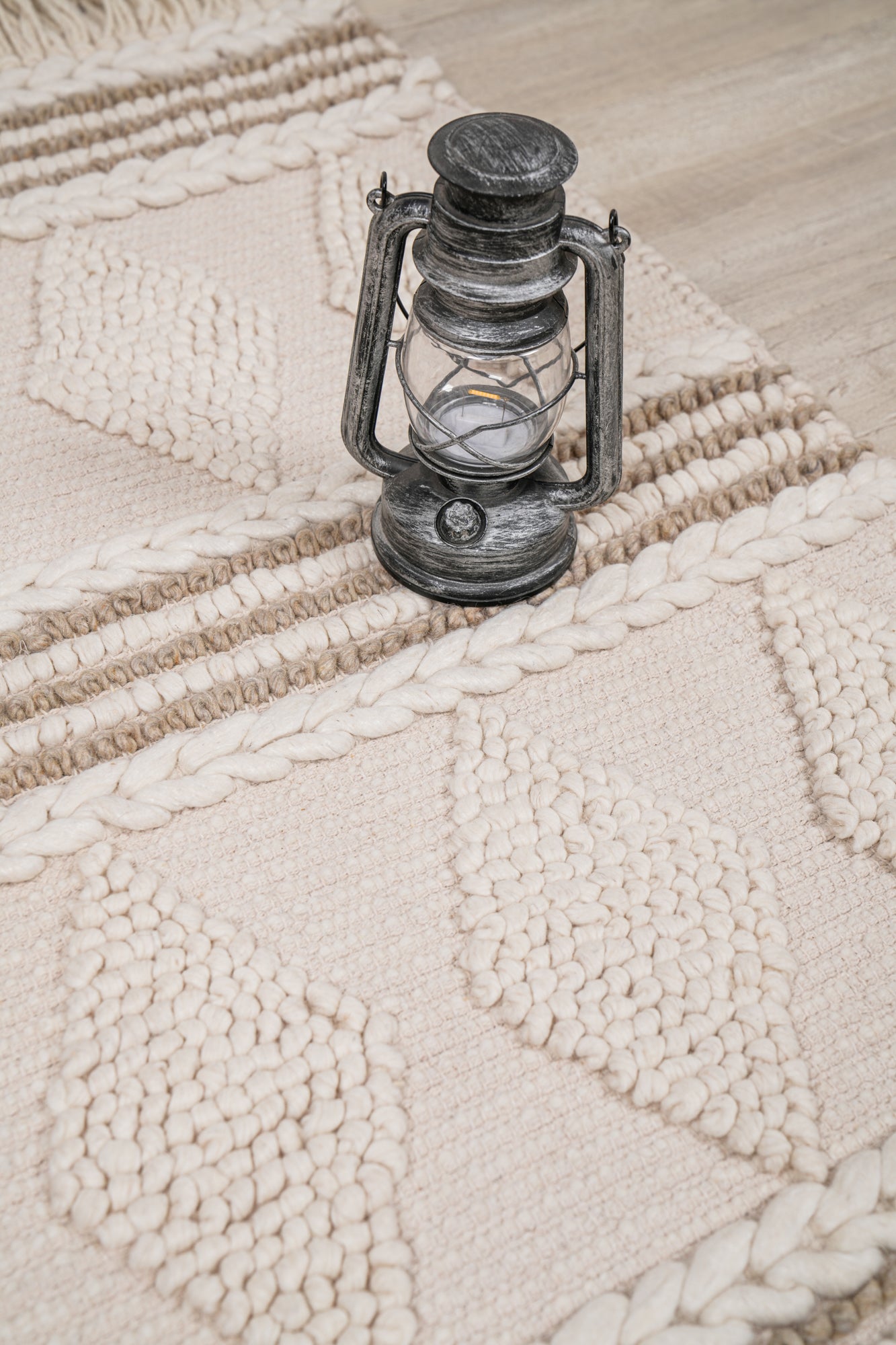 Vintage Scandinavian Braided Rug 3'8" x 2'