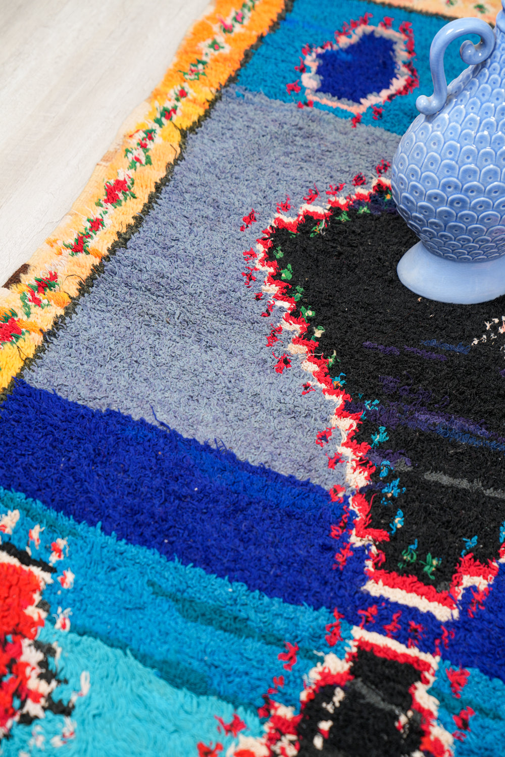 Vintage Moroccan Rag Rug 6'2" x 4'1"