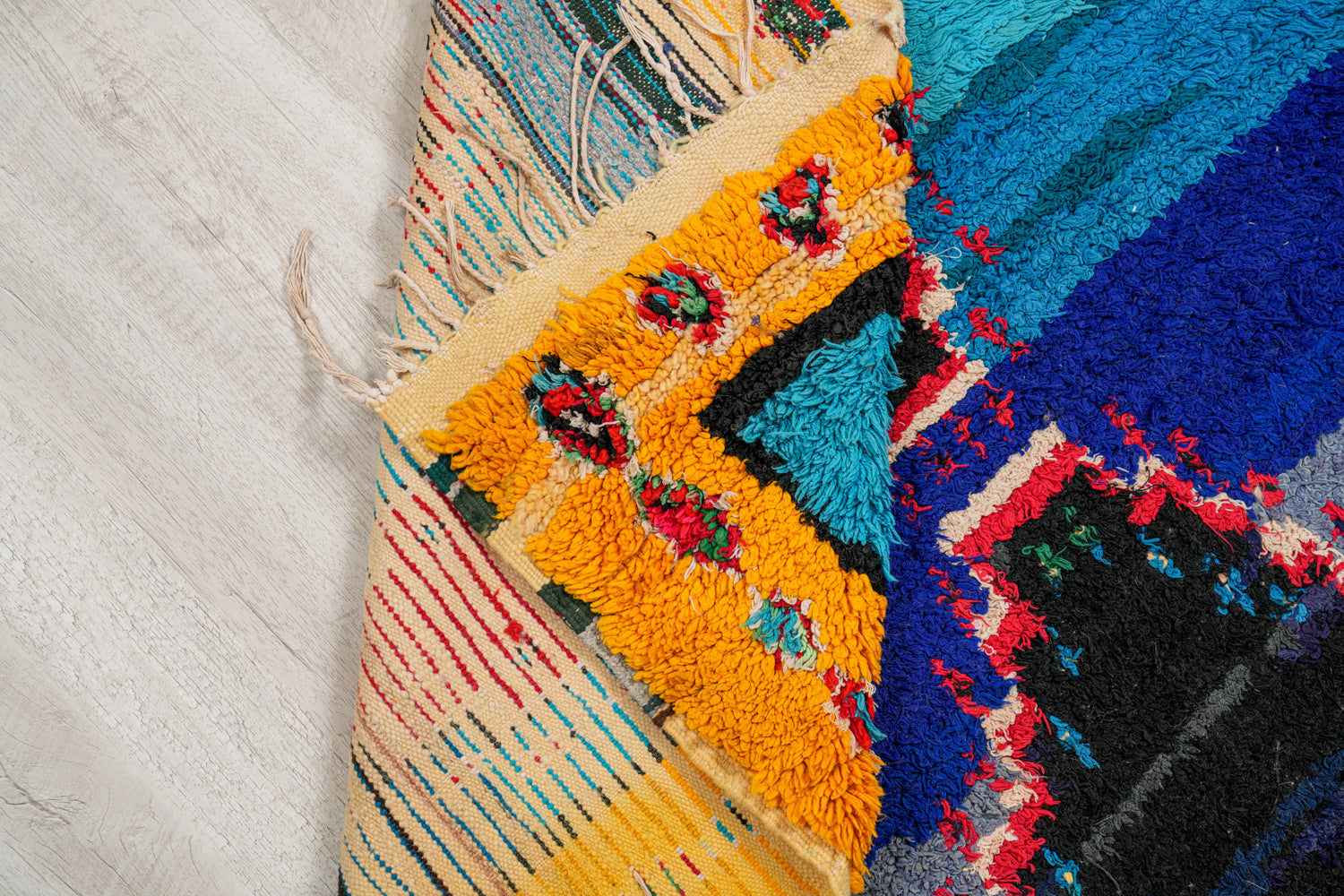 Vintage Moroccan Rag Rug 6'2" x 4'1"