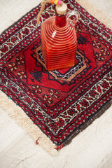 Vintage Turkoman Table Rug 1'1" x 1'1"