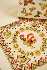 Vintage Scandinavian Embroidery Textile Cushion 3' x 1'6"