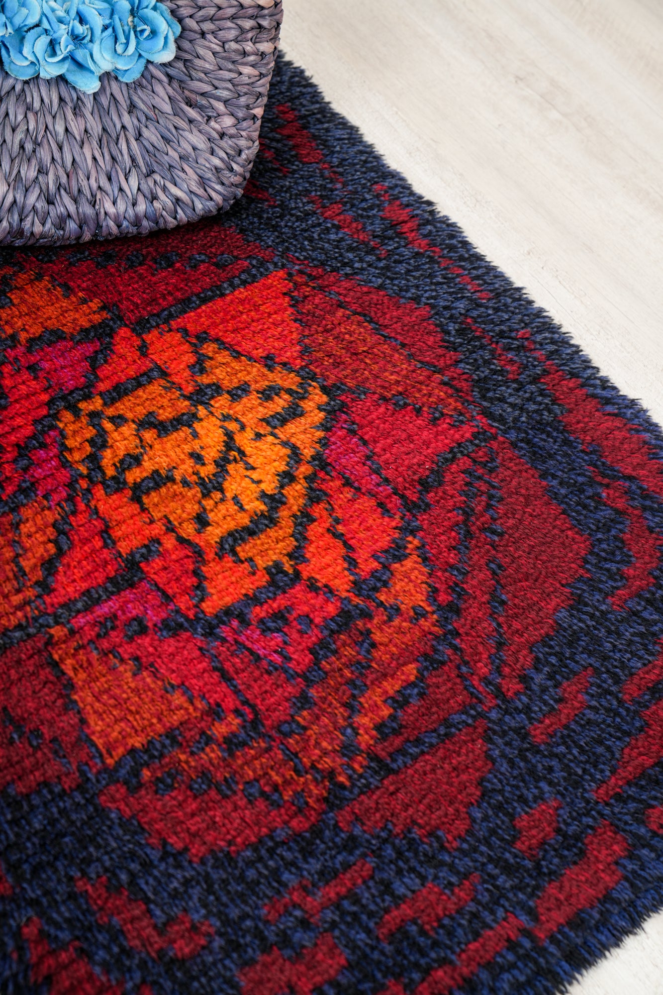 Vintage Scandinavian Rya Rug 4' x 2'5"