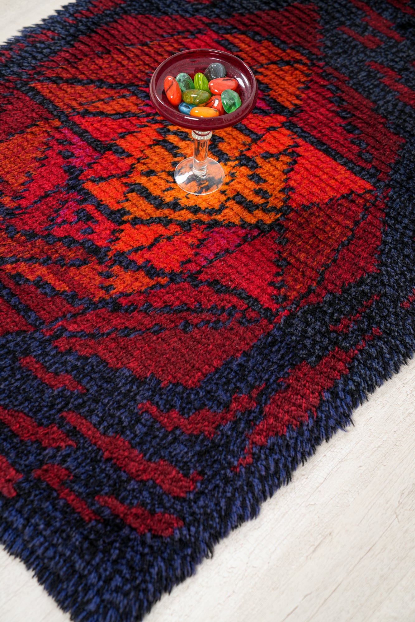 Vintage Scandinavian Rya Rug 4' x 2'5"