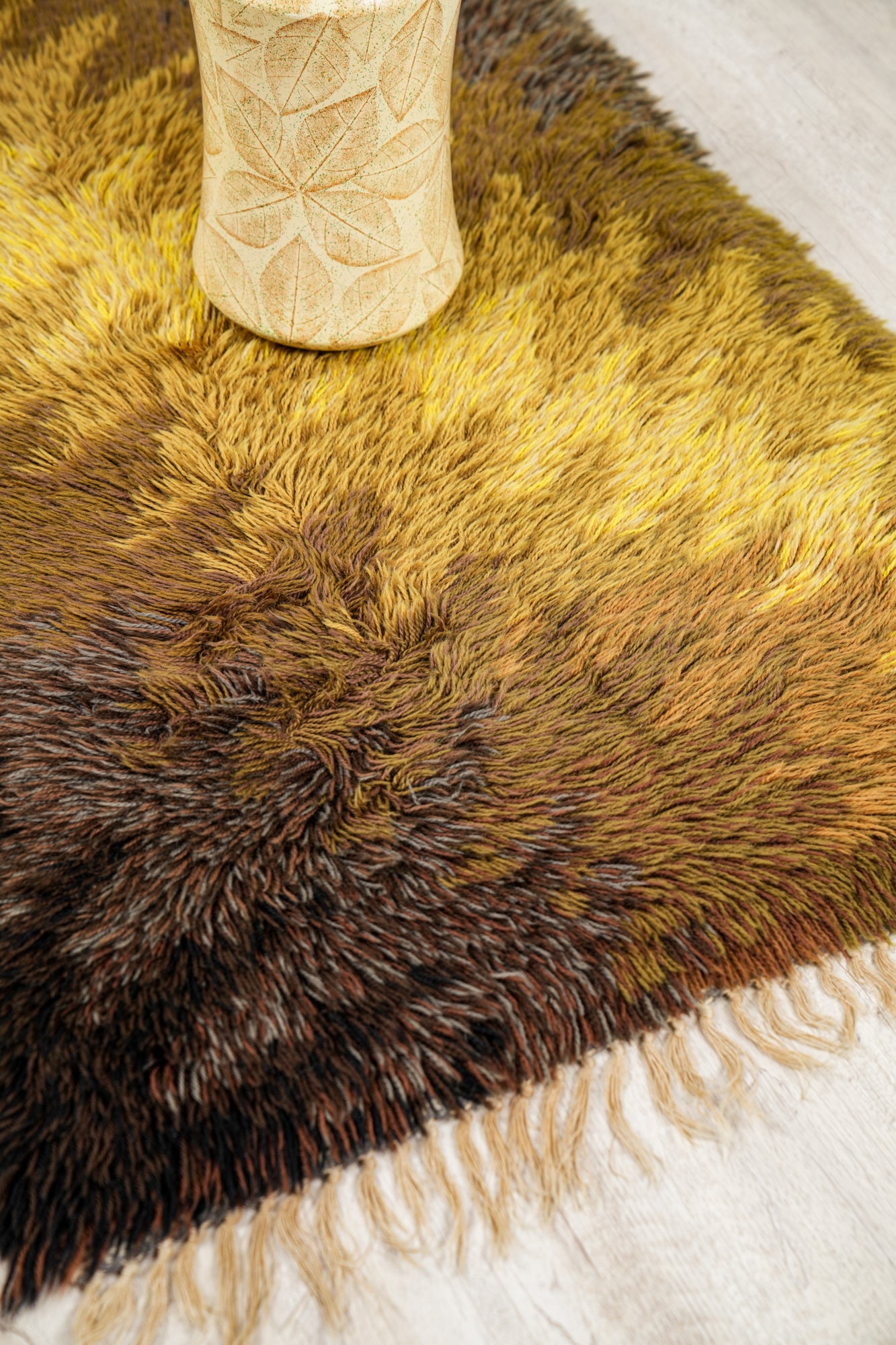 Vintage Scandinavian Rya Rug  4'2" x 2'6"