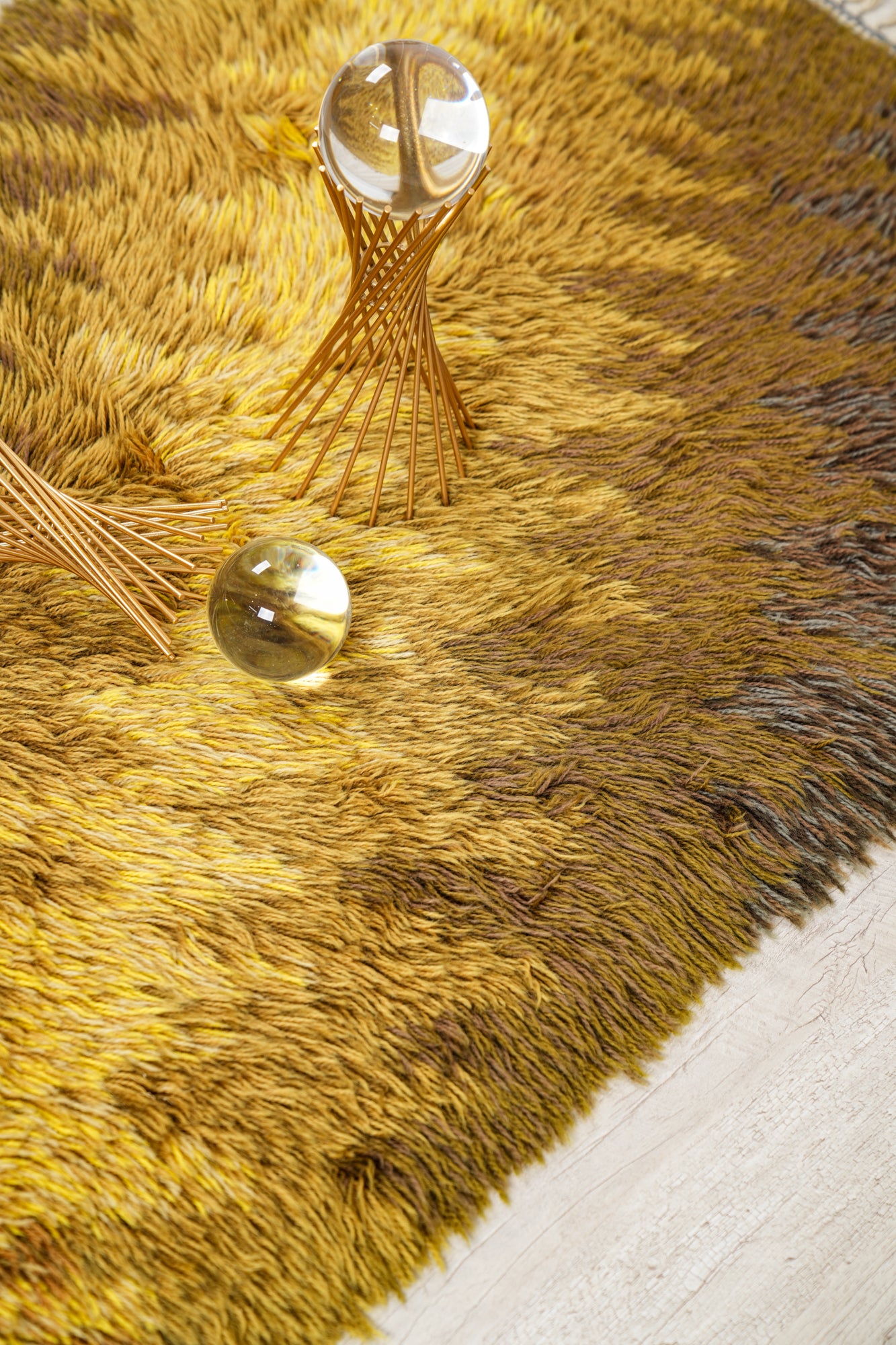 Vintage Scandinavian Rya Rug  4'2" x 2'6"