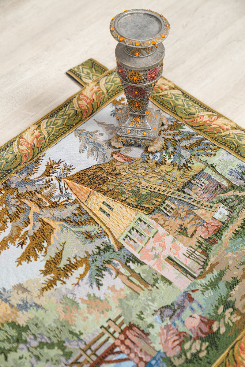 Vintage EUROPEAN LOOM Tapestry 4' X 2'4" (THE MANOR)