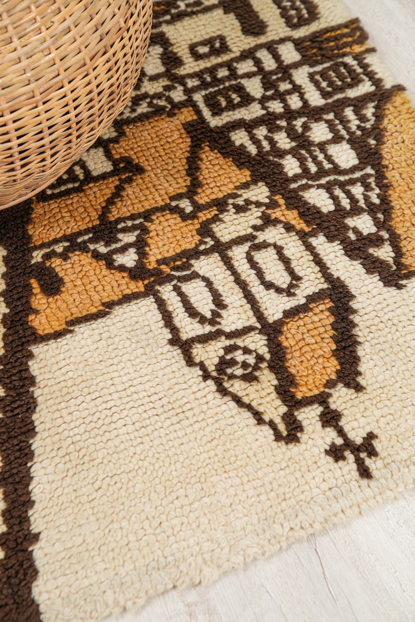 Vintage Scandinavian Rya Rug 3'2" x 2'7"