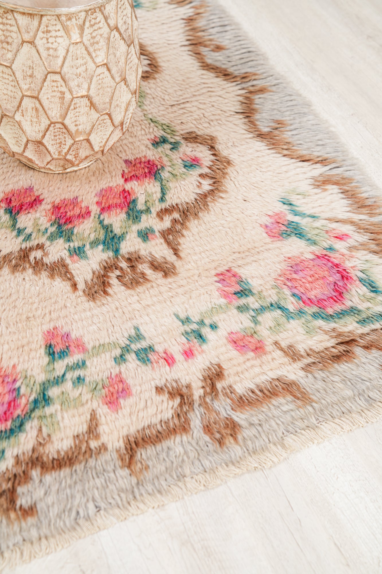 Vintage Scandinavian Rya Rug 4'7" x 3'