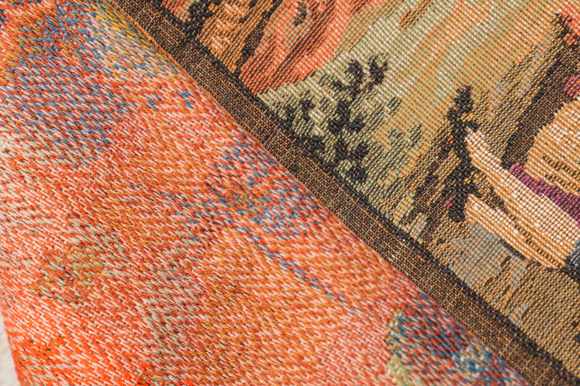 Vintage European loom Tapestry 4'7"x 1'7" (French Painter Garden Scene)