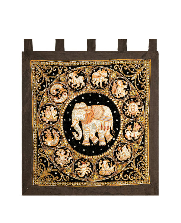 Vintage Kalaga elephant Tapestry 3'8" x 3'6"