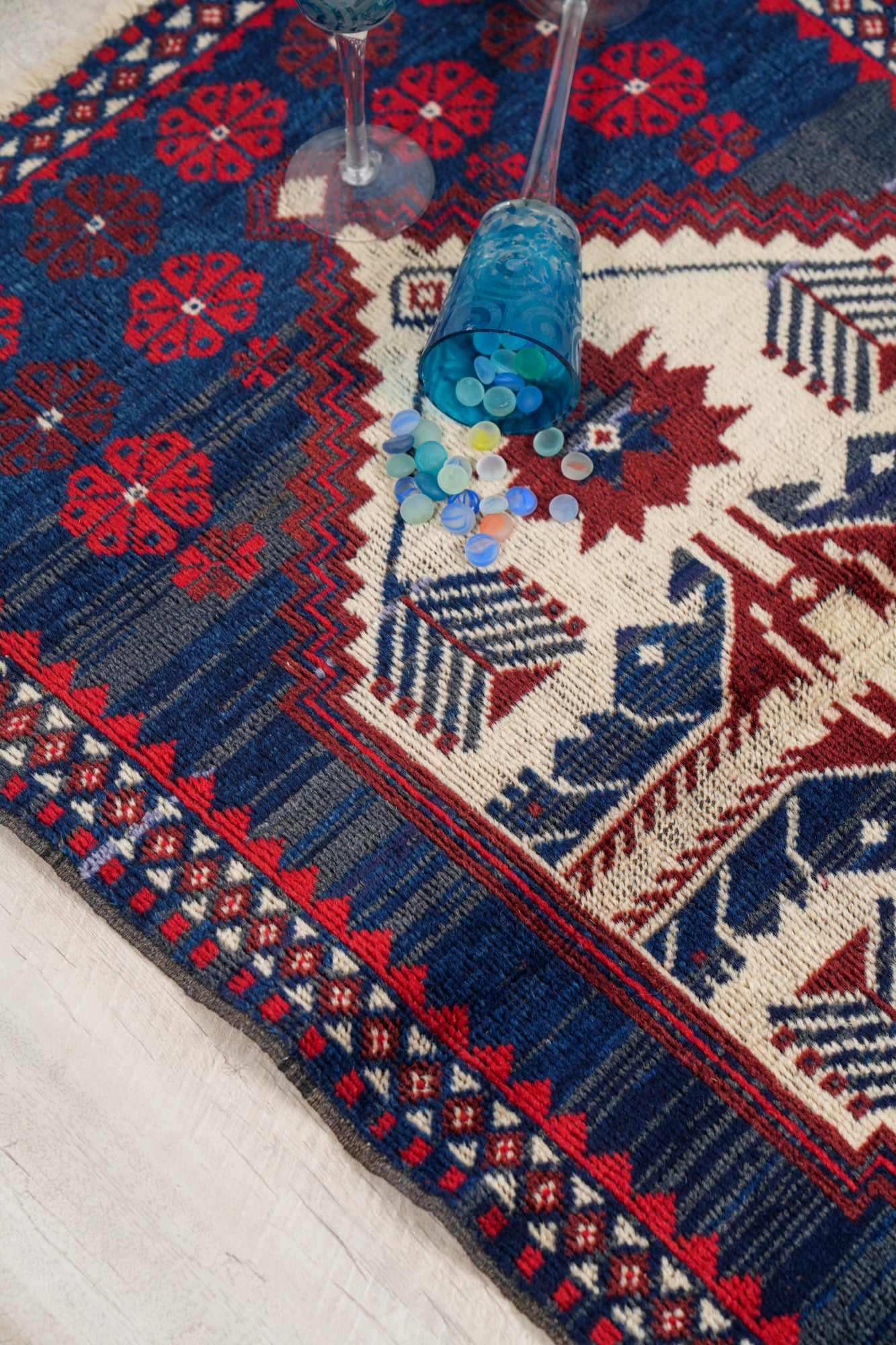 Vintage Turkish Yagcibedir Yoruk Rug 4' x 2'6"