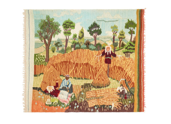 Vintage Scandinavian folk Tapestry 2'10" x 2'7"
