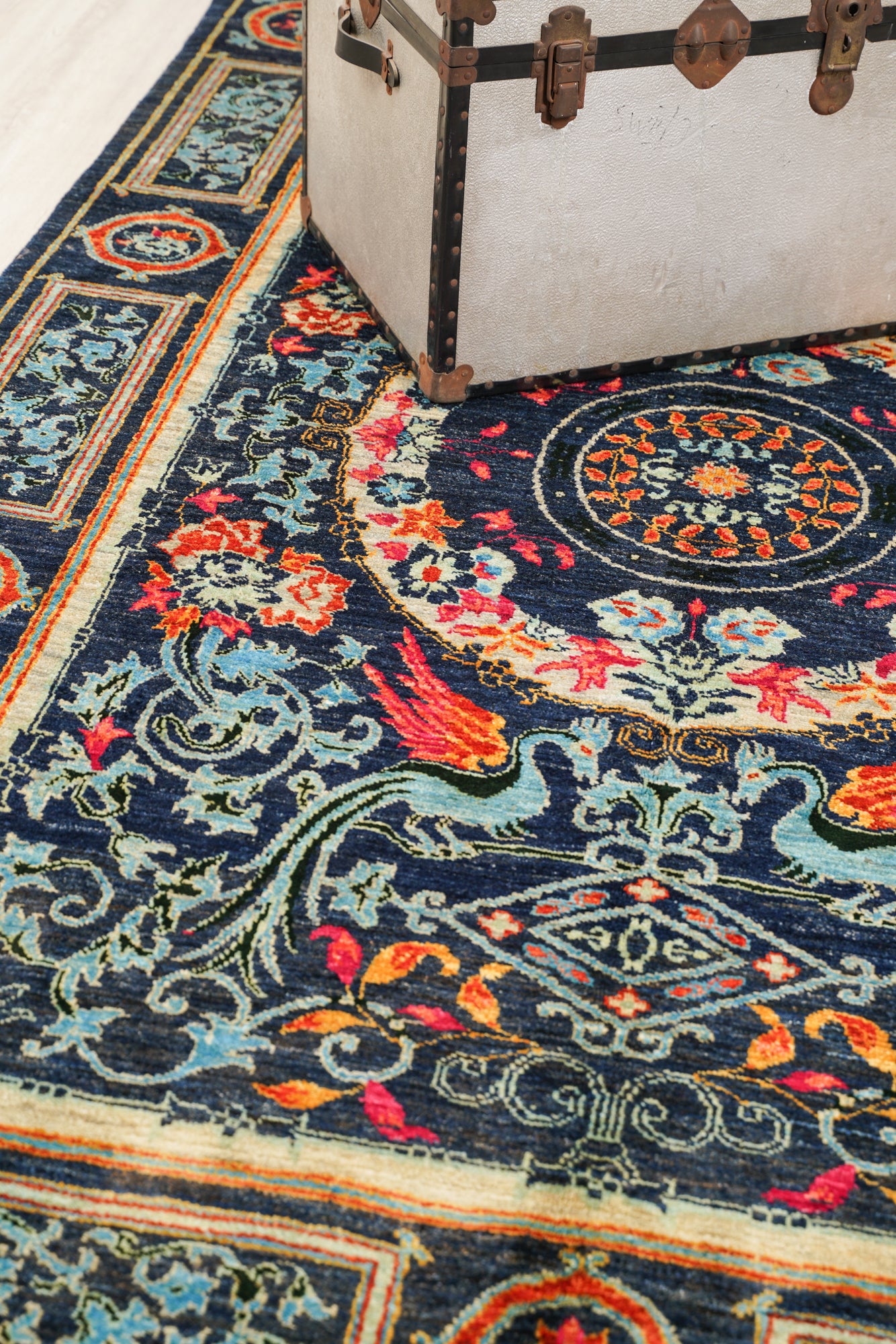 Modern Afghan Dragon Rug 9' x 6'1"