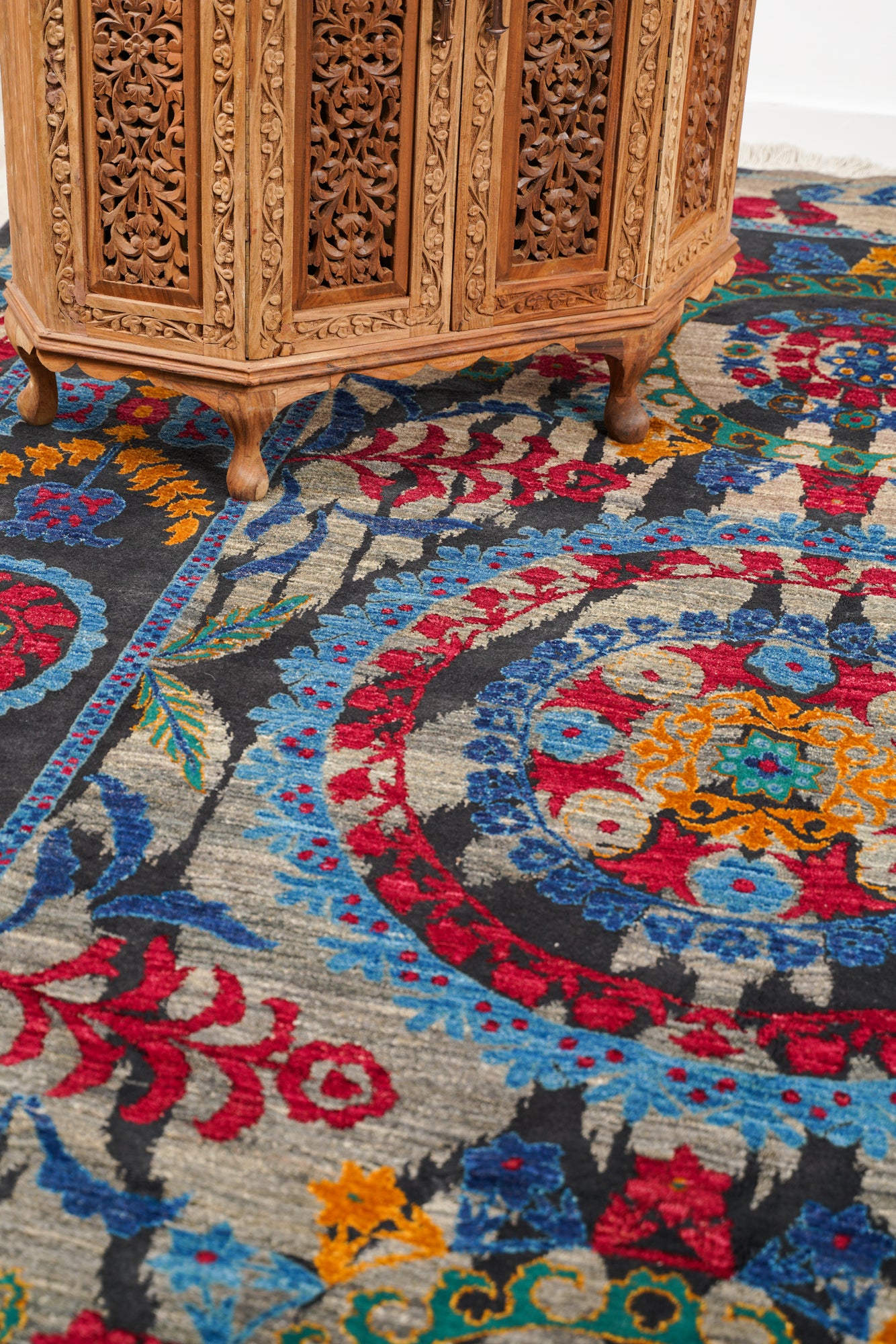 Modern Afghan Suzani Rug 10'3" x 7'7"