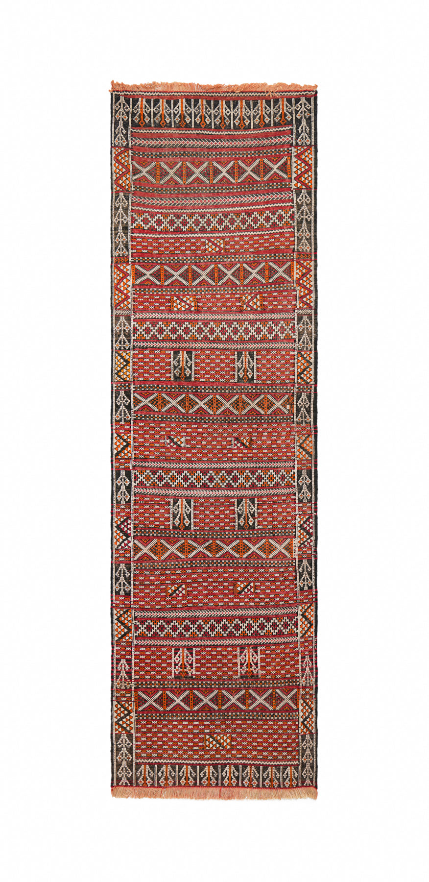 Vintage Moroccan Berber hallway kilim 7'3" x 2'3"