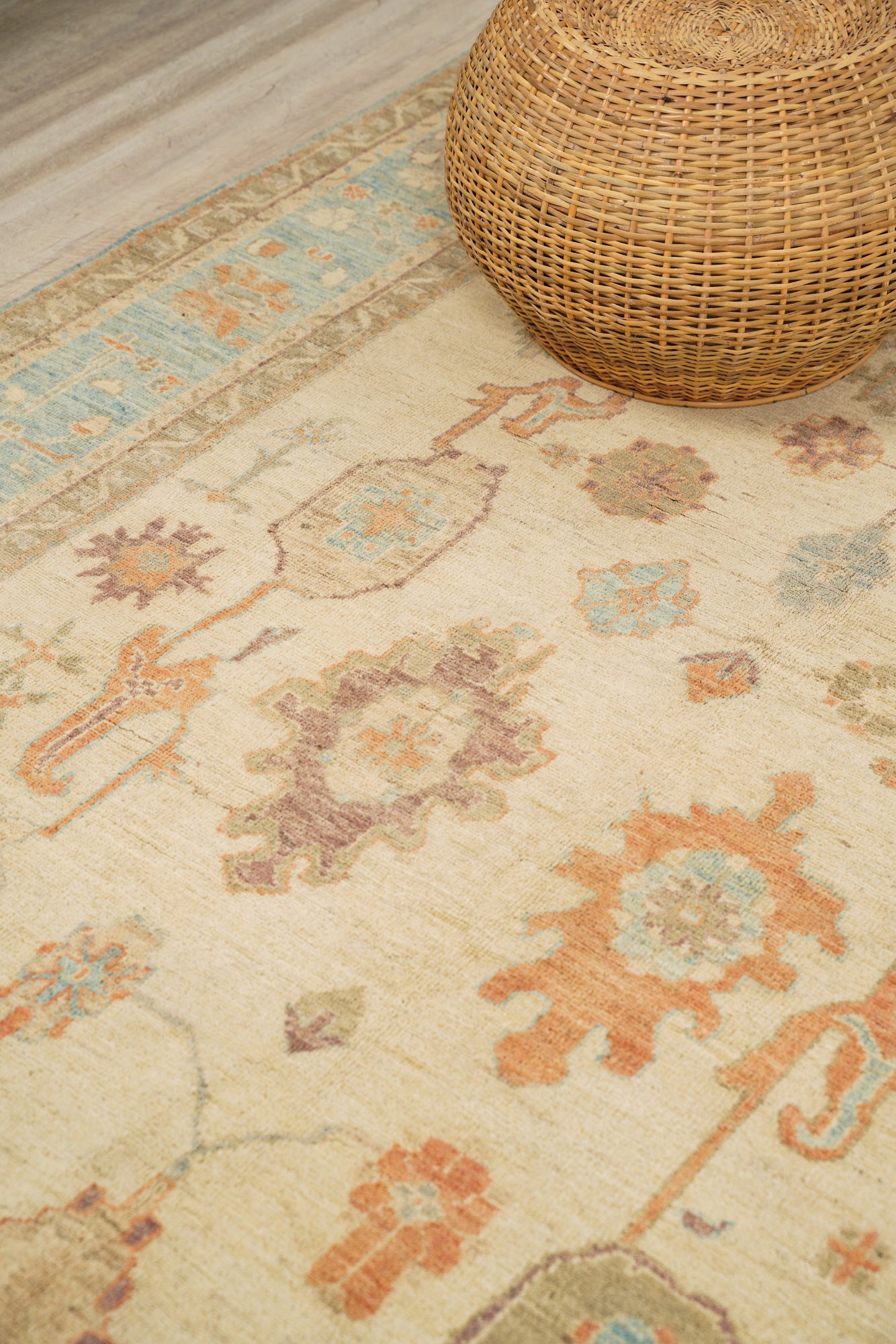 Modern Afghan Oushak Rug 8'6" x 6'