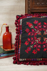 Vintage Middle Eastern Cross stitch Embroidery Cushion 17" x 17"
