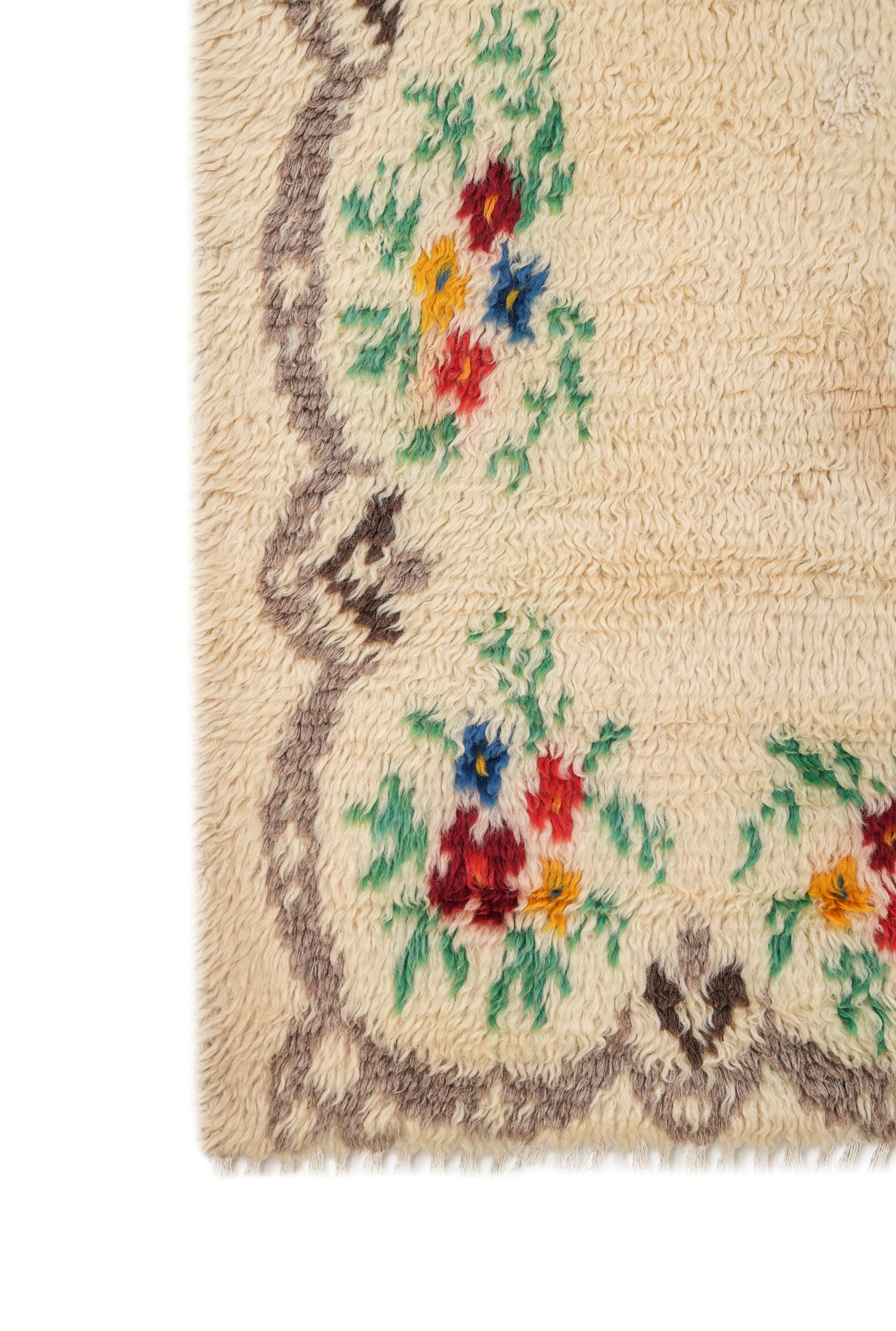 VINTAGE TURKISH Foral RUG 6'7" x 3'9"