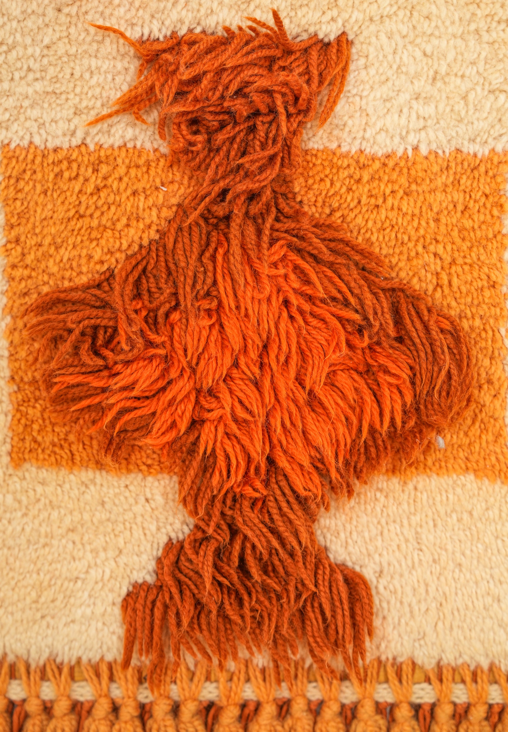 Vintage scandinavian Fiber Art Textile 4'4" x 3'