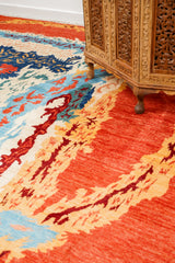 Abstract Hand Knotted Rug 9'10" x 8'2"