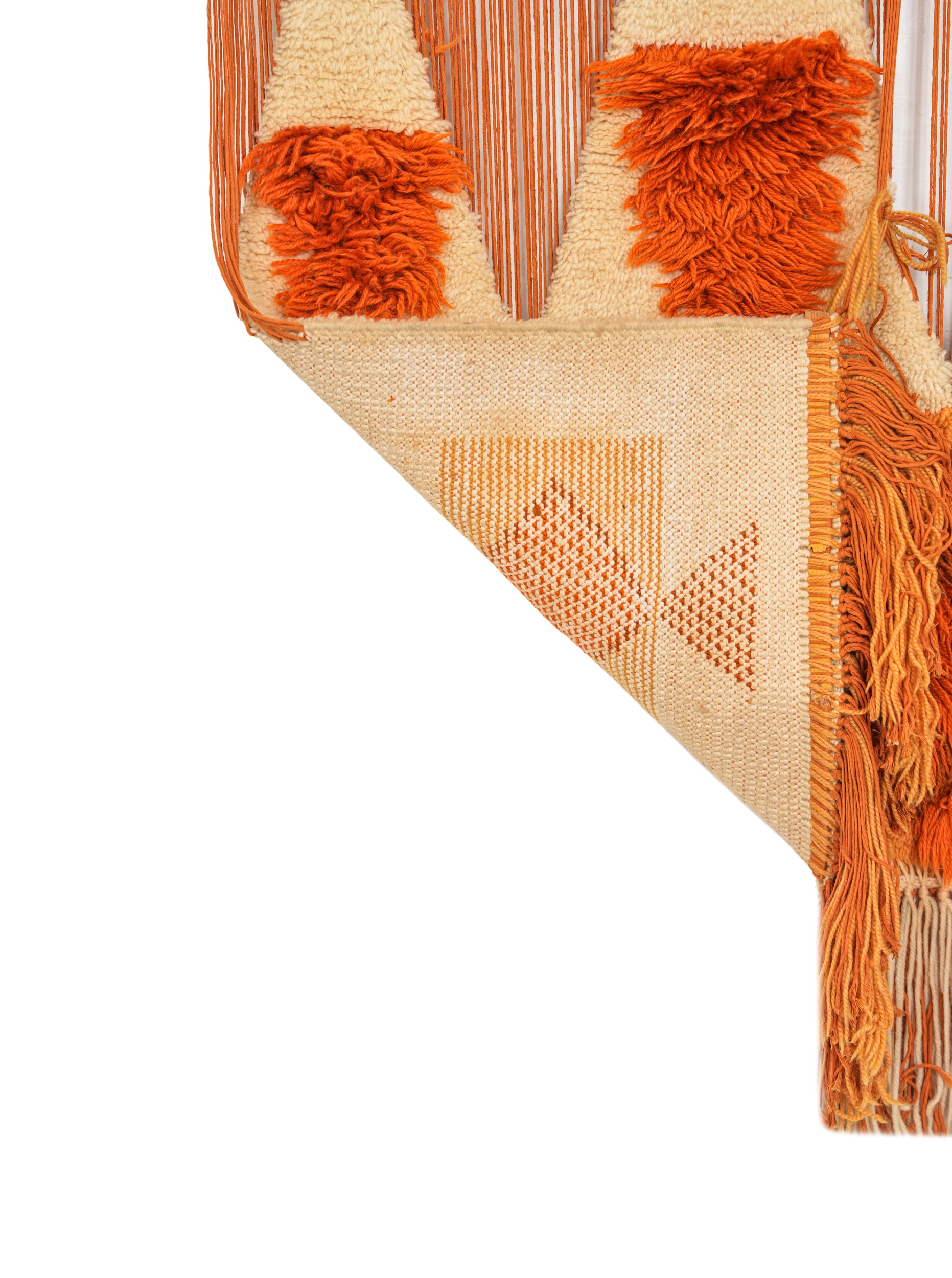 Vintage scandinavian Fiber Art Textile 4'4" x 3'