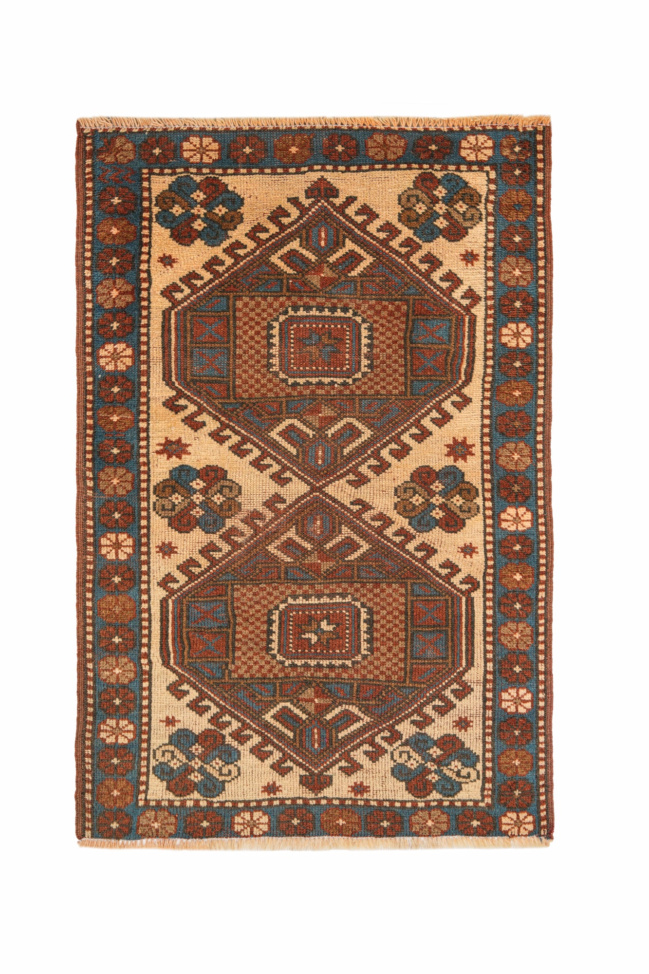 Antique Caucasian Kazak Rug 4'2" x 2'9"