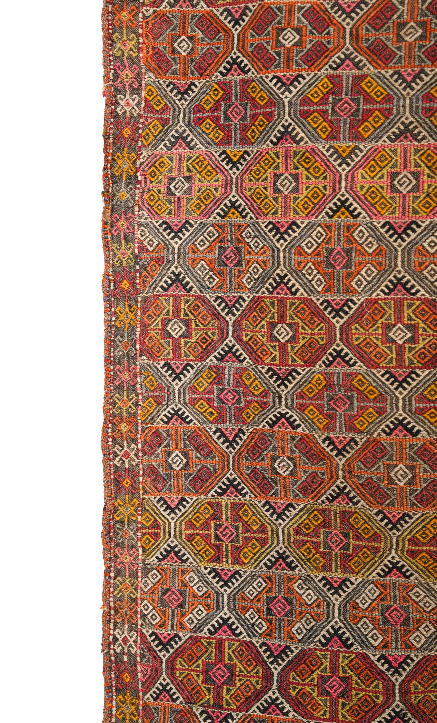 Antique Anatolian Verneh textile 4'10" X 3'8"