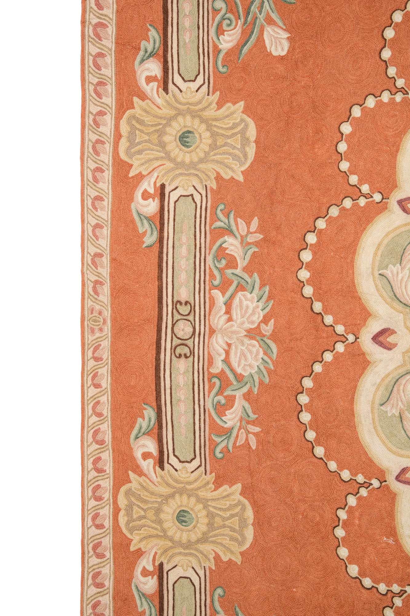 Vintage Kashmiri Aubusson 8'7" x 5'7"