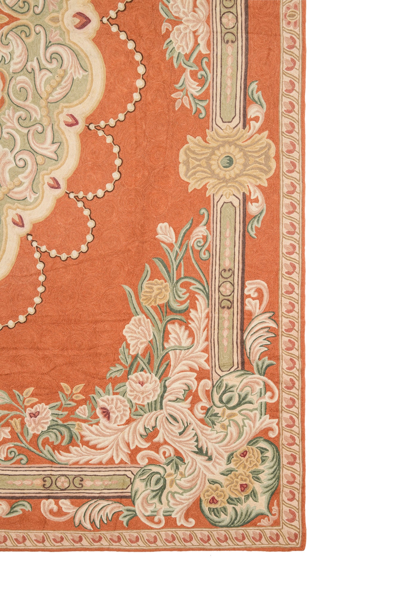 Vintage Kashmiri Aubusson 8'7" x 5'7"