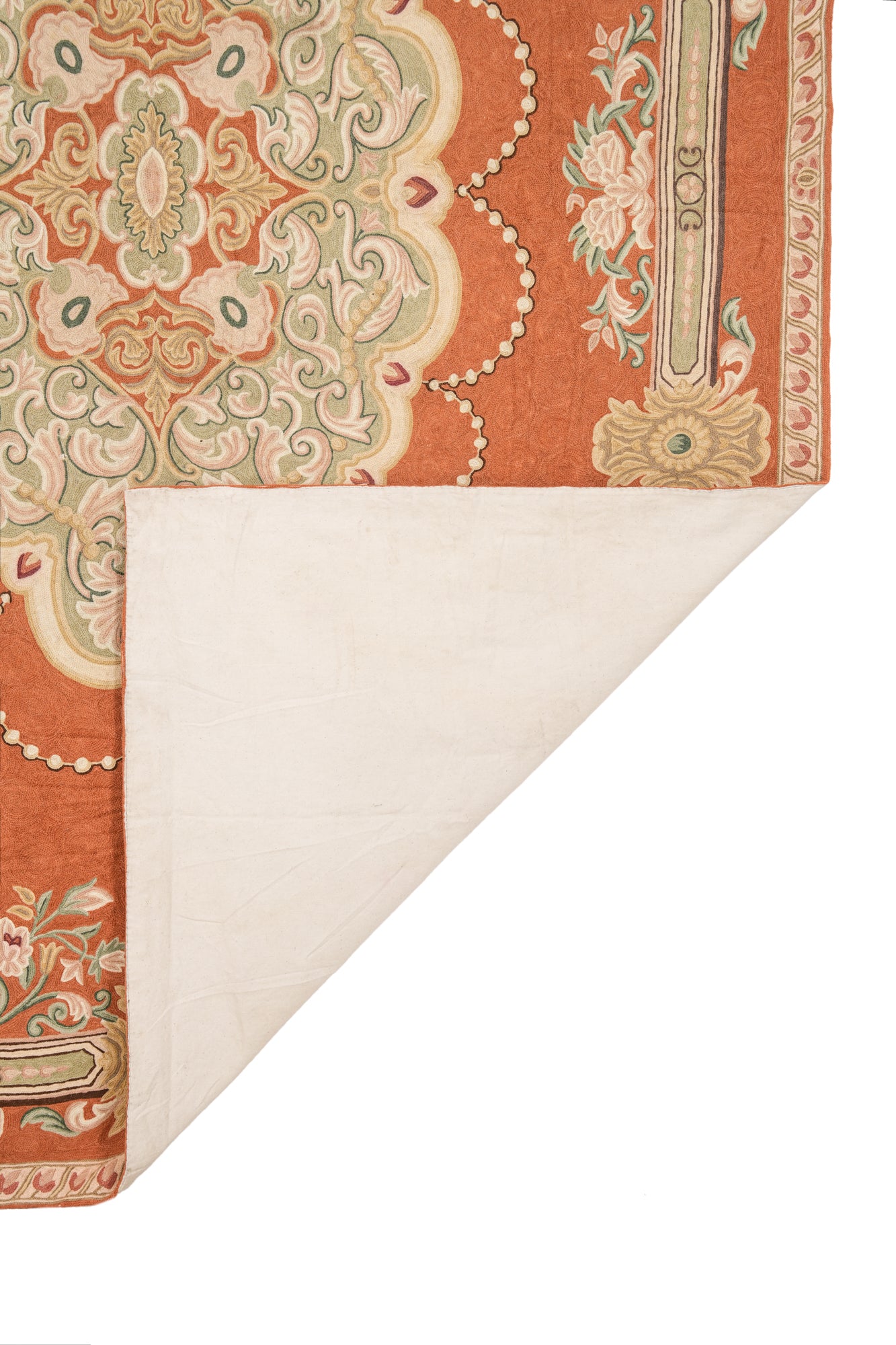Vintage Kashmiri Aubusson 8'7" x 5'7"