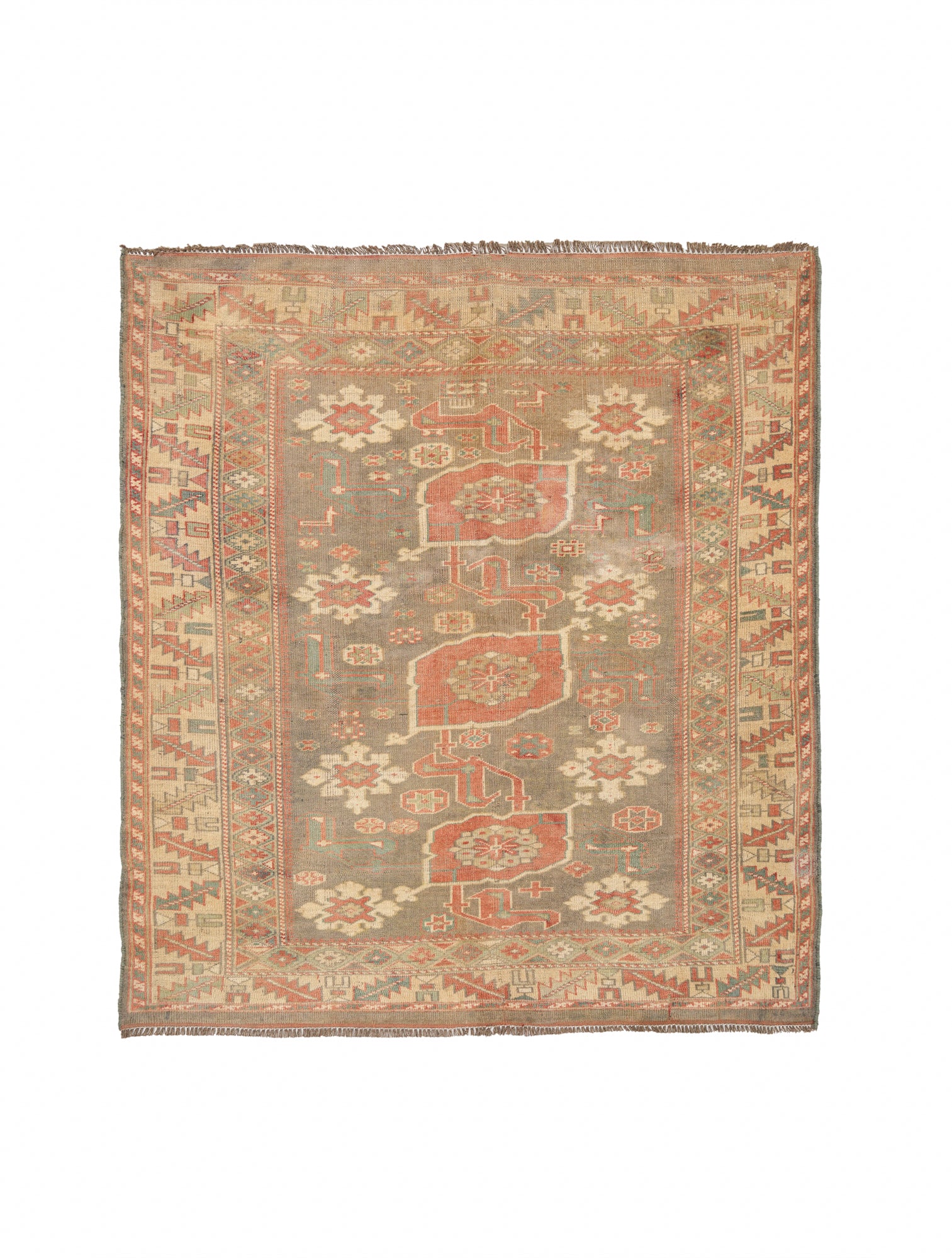 Vintage Kashmiri Rug 4'2" x 4'