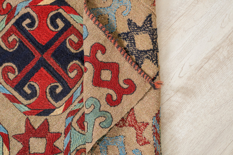 Vintage Turkomen Soumak Kilim runner  8'10" x 2'5"