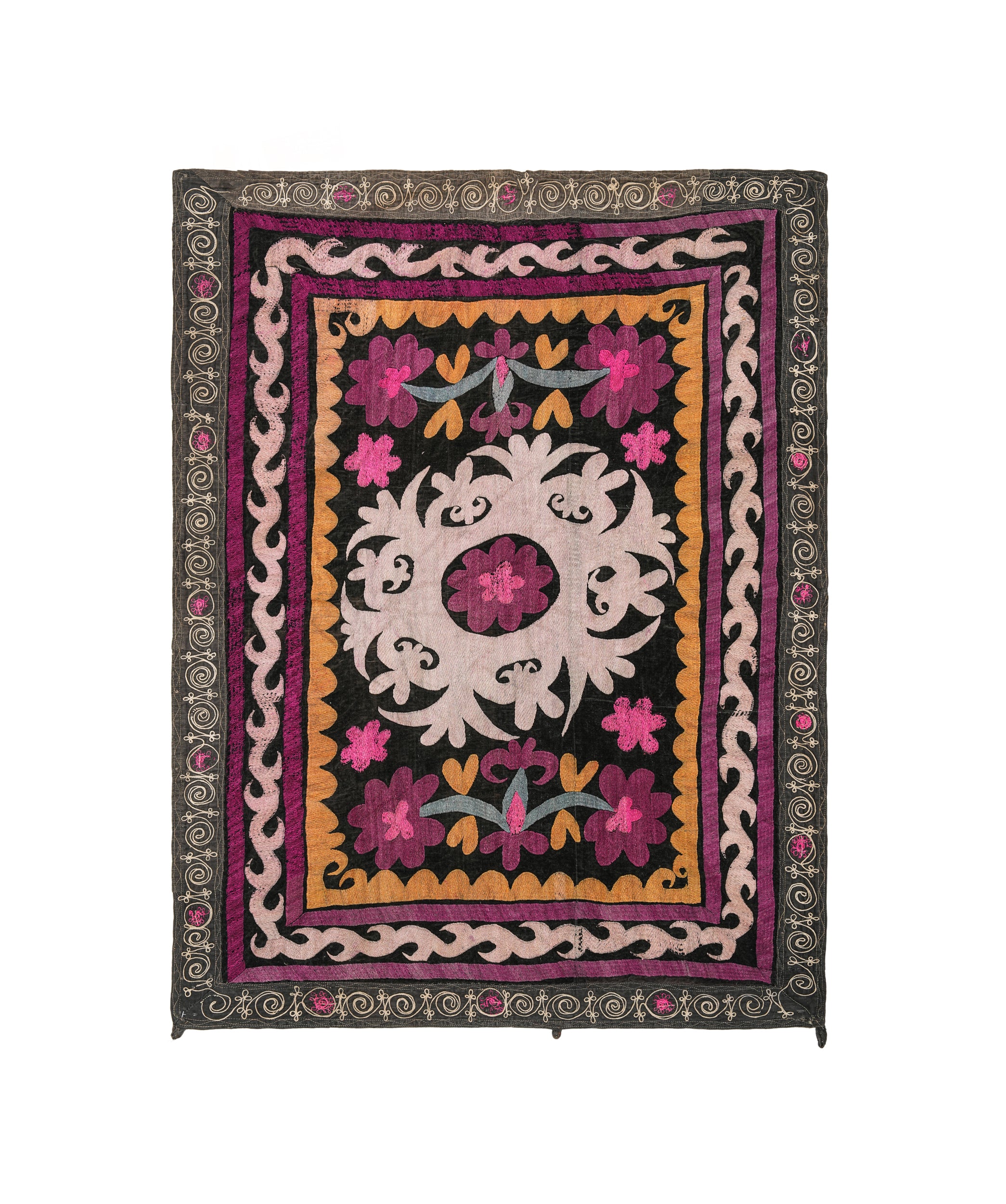 Vintage Tajik Suzani Embroidery 3'6" x 2'9"