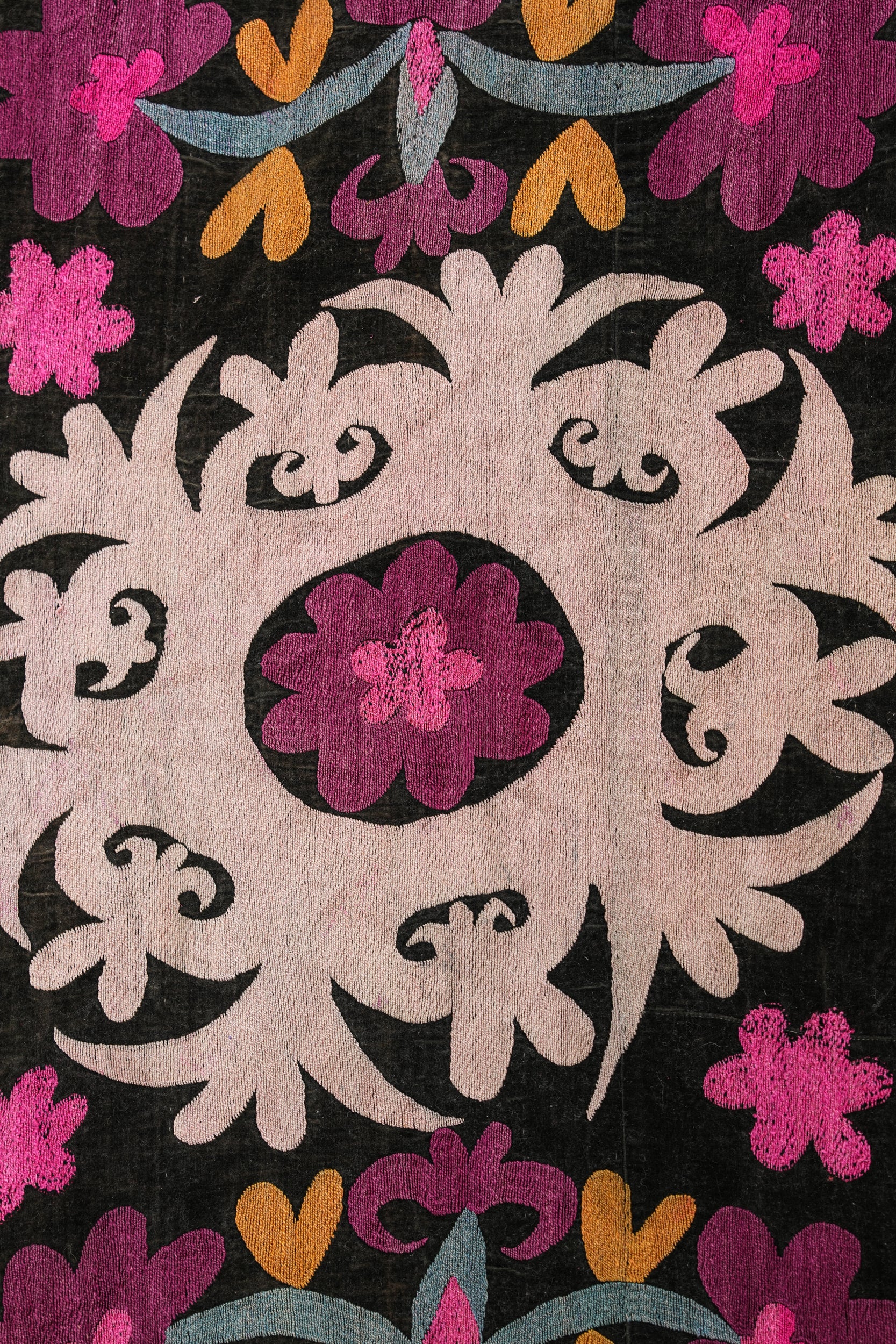 Vintage Tajik Suzani Embroidery 3'6" x 2'9"