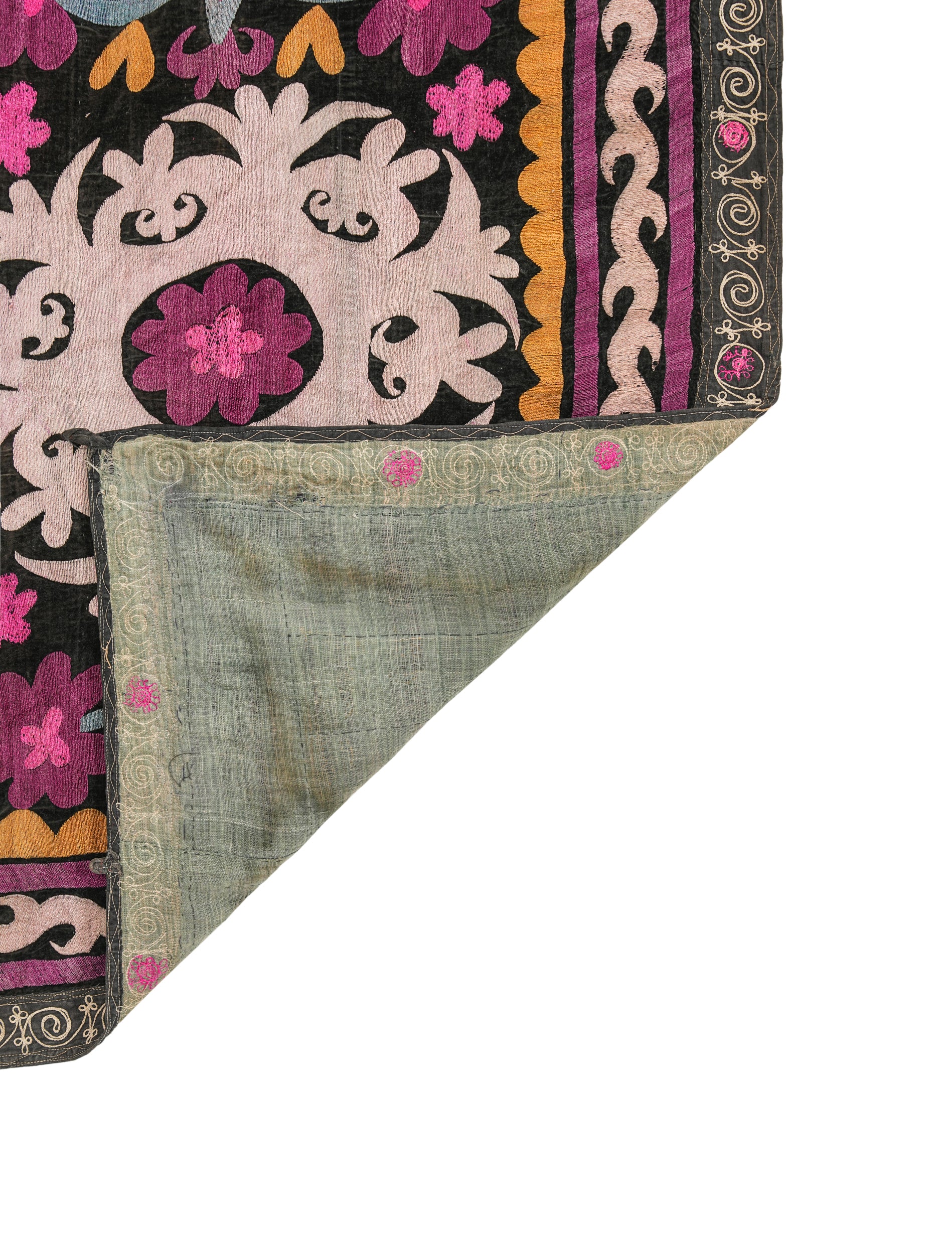 Vintage Tajik Suzani Embroidery 3'6" x 2'9"